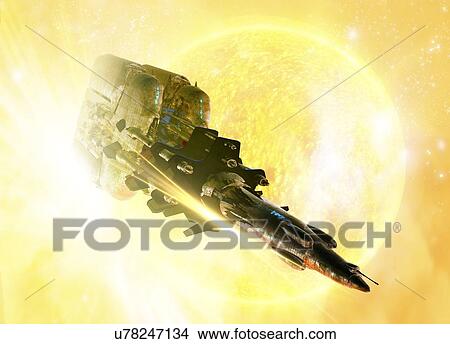 Space craft, artwork View Large Illustration Stock Illustration - Space craft, artwork. Fotosearch