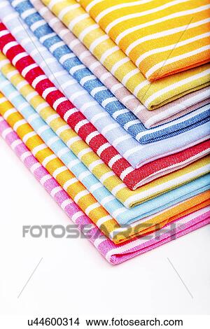 Picture - Stack of tea towels. Fotosearch