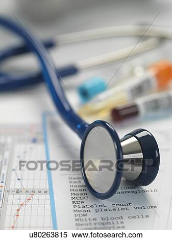 Stock Photography - Stethoscope and paperwork. Fotosearch
