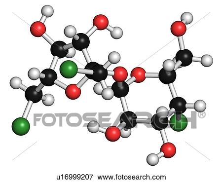 Stock Illustration - Sucralose artificial sweetener molecule. Fotosearch