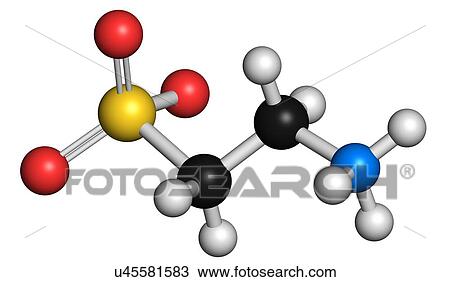 Drawing - Taurine molecule. Fotosearch