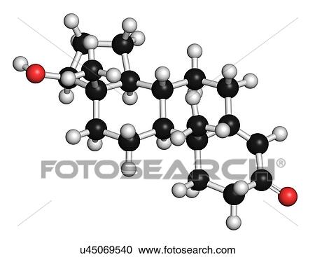 Clipart - Testosterone molecule. Fotosearch