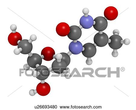 Clipart - Thymidine nucleoside molecule. Fotosearch