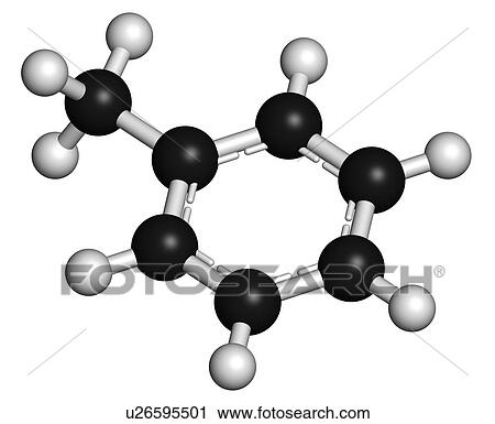Clip Art - Toluene chemical solvent molecule. Fotosearch