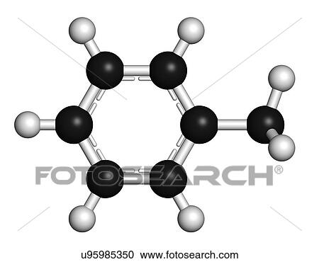 Clipart - Toluene chemical solvent molecule. Fotosearch