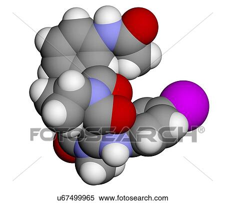 Stock Illustration - Trametinib melanoma cancer drug, molecule. Fotosearch