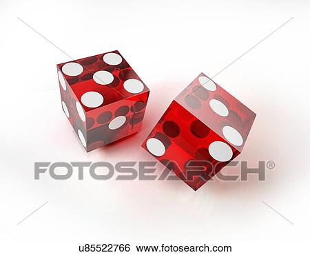 Two red di, artwork View Large Illustration Stock Illustration - Two red di, artwork. Fotosearch