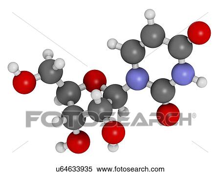 Stock Illustration - Uridine nucleoside molecule. Fotosearch
