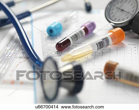 Vials, stethoscope and paperwork View Large Photo Image Picture - Vials, stethoscope and paperwork. Fotosearch