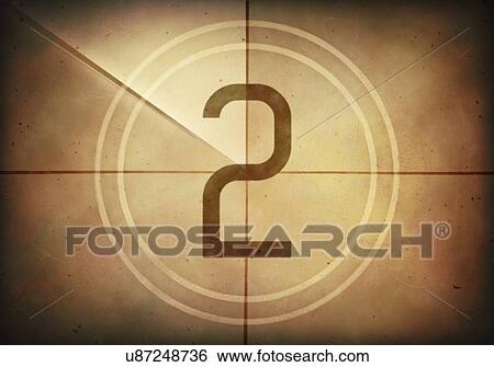 Stock Illustration - Vintage movie countdown, illustration. Fotosearch