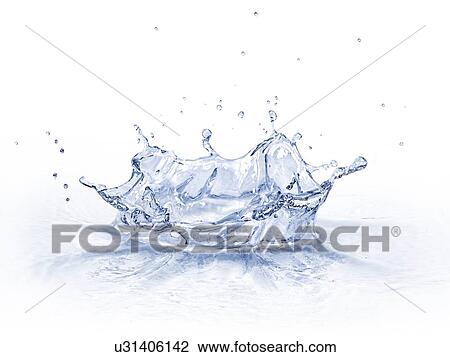 Drawing - Water splashing, artwork. Fotosearch