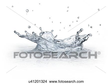 Stock Illustration - Water splashing, artwork. Fotosearch
