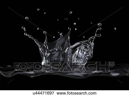 Stock Illustration - Water splashing, artwork. Fotosearch