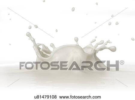 Stock Illustration - White liquid splashing, artwork. Fotosearch