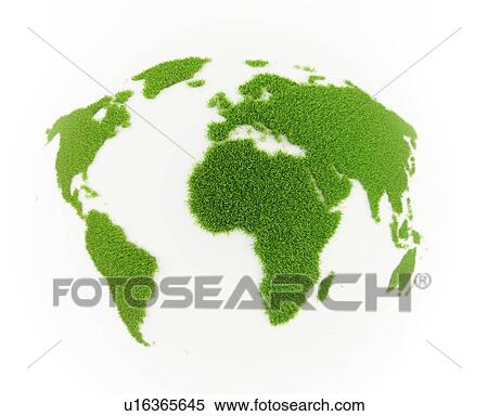 World map made out of grass, artwork View Large Illustration Stock Illustration - World map made out of grass, artwork. Fotosearch