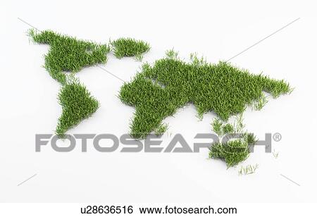 World map made out of grass, artwork View Large Illustration Stock Illustration - World map made out of grass, artwork. Fotosearch