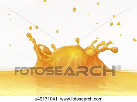 Yellow liquid splashing, artwork View Large Illustration Clip Art - Yellow liquid splashing, artwork. Fotosearch