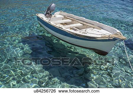 Boat in clear water, Loutro, Crete View Large Photo Image Stock Photograph - Boat in clear water, Loutro, Crete. Fotosearch