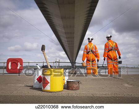Bridge painters looking at suspension bridge. The Humber Bridge, UK was built in 1981 and at the time was the world's largest single-span suspension bridge View Large Photo Image Stock Photo - Bridge painters looking at suspension bridge. The Humber Bridge, UK was built in 1981 and at the time was the world's largest single-span suspension bridge. Fotosearch