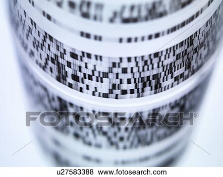Stock Photo - Close up of rolled autoradiograph used in researching genetics. Fotosearch