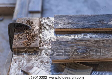 Stock Image - Close up of wood planks in factory, Jiangsu, China. Fotosearch