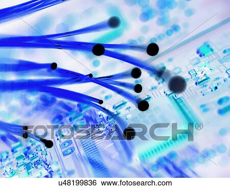 Cross processed image of fibre optics carrying data passing a circuit board View Large Photo Image Stock Photograph - Cross processed image of fibre optics carrying data passing a circuit board. Fotosearch