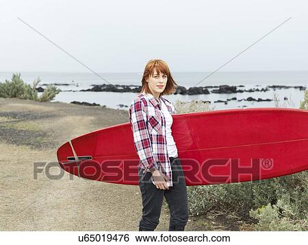 Female surfer with longboard surfboard, Williamstown beach, Melbourne, Australia View Large Photo Image Stock Photograph - Female surfer with longboard surfboard, Williamstown beach, Melbourne, Australia. Fotosearch
