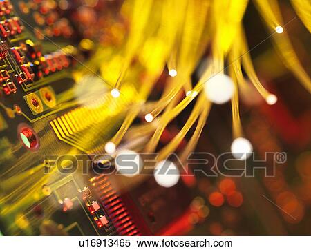 Fibre optics carrying data passing a circuit board View Large Photo Image Stock Photography - Fibre optics carrying data passing a circuit board. Fotosearch