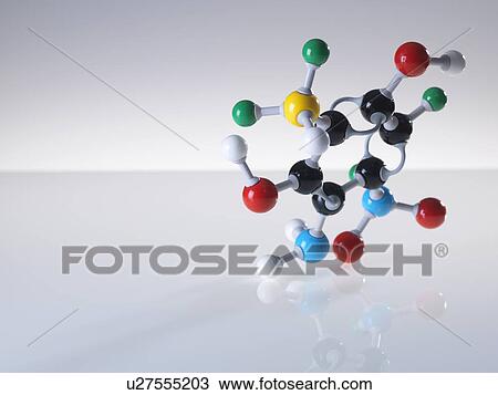 Stock Image - Molecular model. Fotosearch
