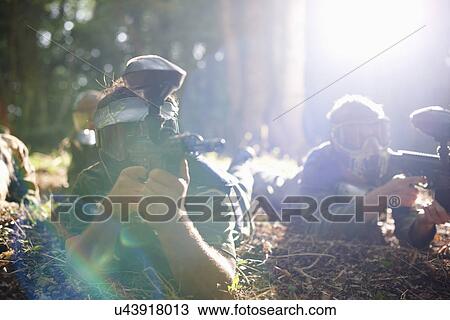 Paintball players in action View Large Photo Image Stock Image - Paintball players in action. Fotosearch