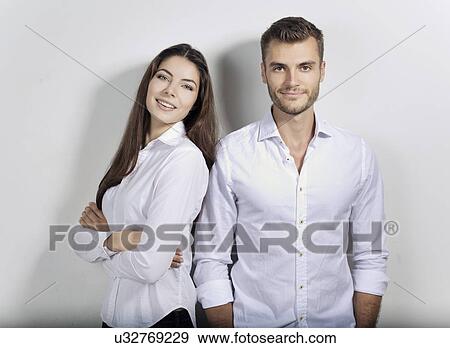 Portrait of young business couple View Large Photo Image Stock Photo - Portrait of young business couple. Fotosearch