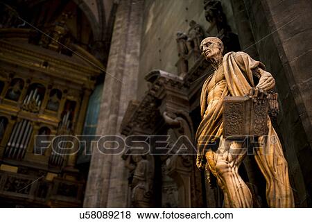 Statue inside Milan Cathedral, Piazza Duomo, Milan, Lombardy, Italy View Large Photo Image Stock Photo - Statue inside Milan Cathedral, Piazza Duomo, Milan, Lombardy, Italy. Fotosearch
