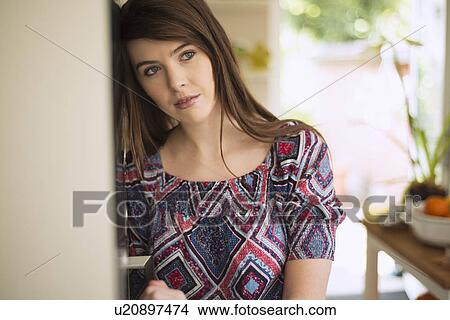 Young brunette woman, portrait View Large Photo Image Picture - Young brunette woman, portrait. Fotosearch