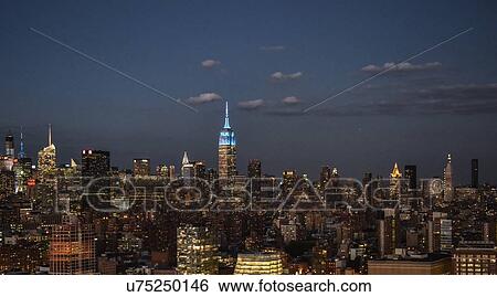 Aerial view of city with Empire State Building View Large Photo Image Stock Photograph - Aerial view of city with Empire State Building. Fotosearch