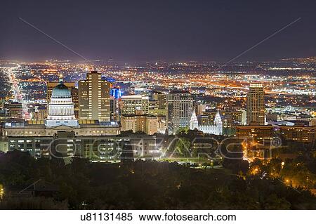Stock Photography - Cityscape at night. Fotosearch