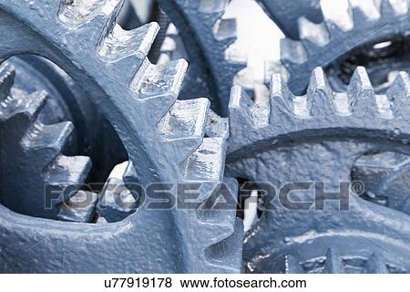 Close-up of metal gears View Large Photo Image Stock Photo - Close-up of metal gears. Fotosearch