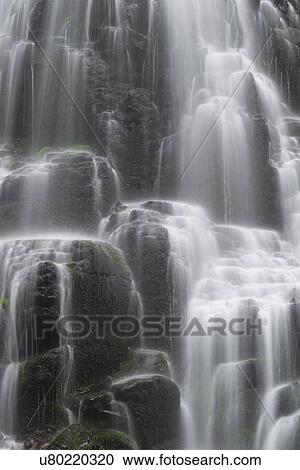 Stock Image - Close-up of rocky waterfall. Fotosearch