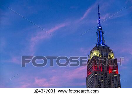 Empire State Building at dusk View Large Photo Image Stock Image - Empire State Building at dusk. Fotosearch