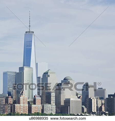 Stock Photography - Manhattan skyline with One World Trade Center building. Fotosearch