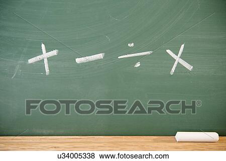 Stock Photo - Mathematical symbols on chalkboard. Fotosearch