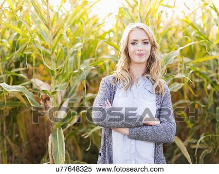 Stock Photography - Portrait of young woman . Fotosearch