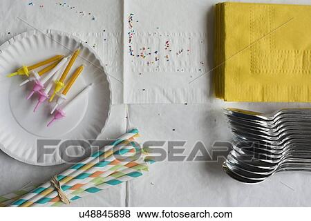 Stock Photo - Preparation for birthday celebration. Fotosearch