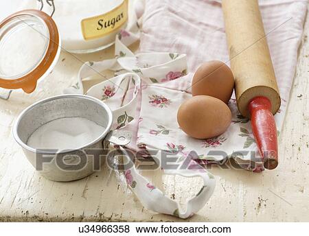 Studio shot of cake ingredients View Large Photo Image Stock Photo - Studio shot of cake ingredients. Fotosearch