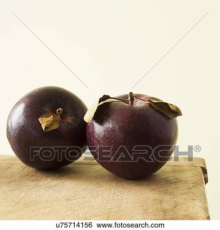 Stock Photograph - Studio shot of purple apples. Fotosearch