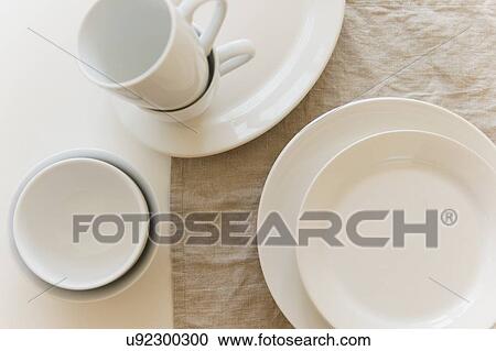 Stock Image - Studio shot of tableware. Fotosearch