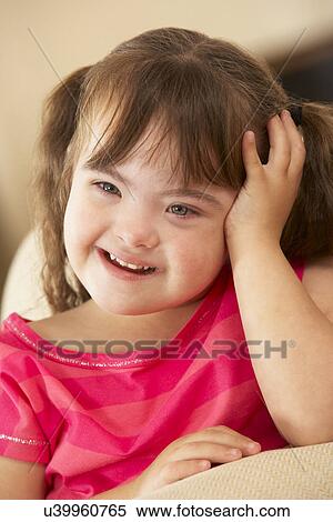 6 year old girl with Downs Syndrome View Large Photo Image Stock Photography - 6 year old girl with Downs Syndrome. Fotosearch