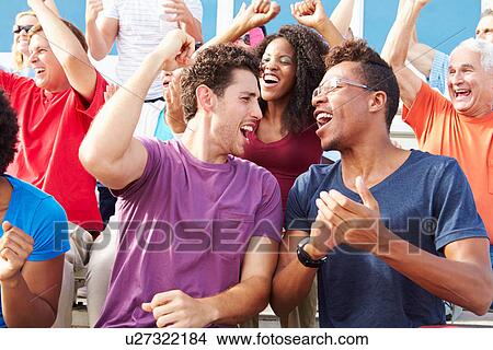 Picture - Audience Cheering At Outdoor Concert Performance. Fotosearch