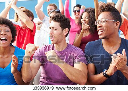 Stock Photo - Audience Cheering At Outdoor Concert Performance. Fotosearch