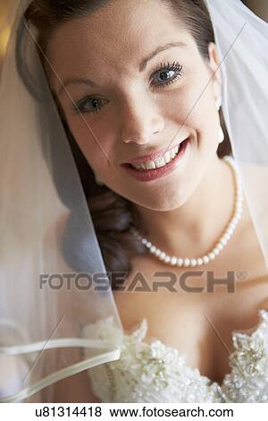 Beautiful Bride Wearing Wedding Dress View Large Photo Image Stock Photo - Beautiful Bride Wearing Wedding Dress. Fotosearch