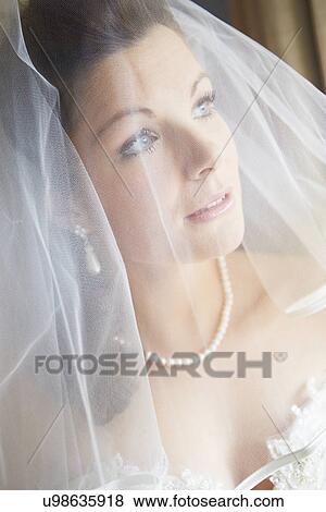 Beautiful Bride Wearing Wedding Dress View Large Photo Image Stock Photo - Beautiful Bride Wearing Wedding Dress. Fotosearch